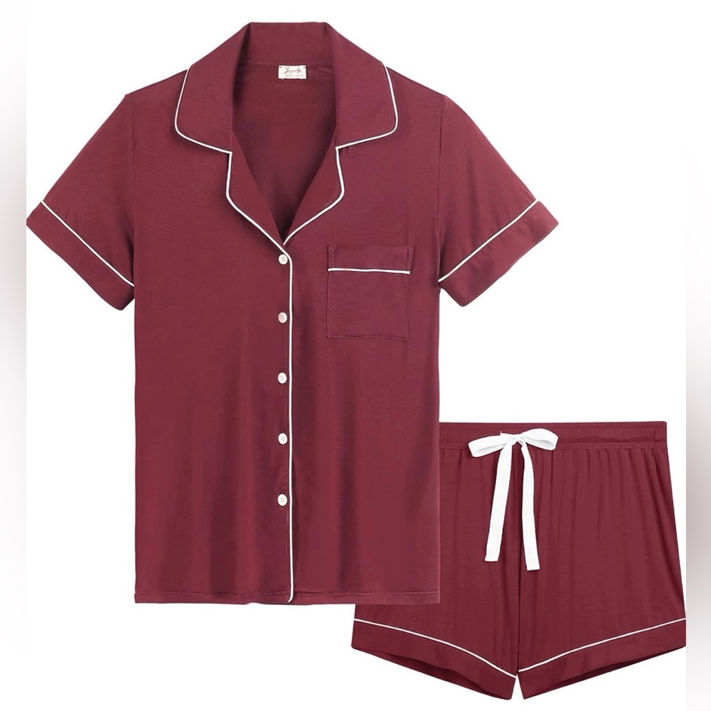 Joyaria Womens Short Sleeve Pajamas Set Summer Cool